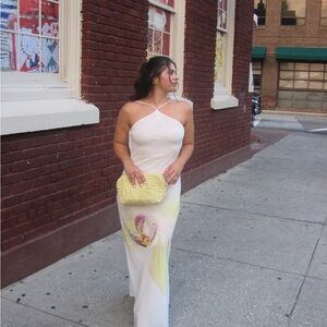 Peppermayo White and Yellow Maxi Dress